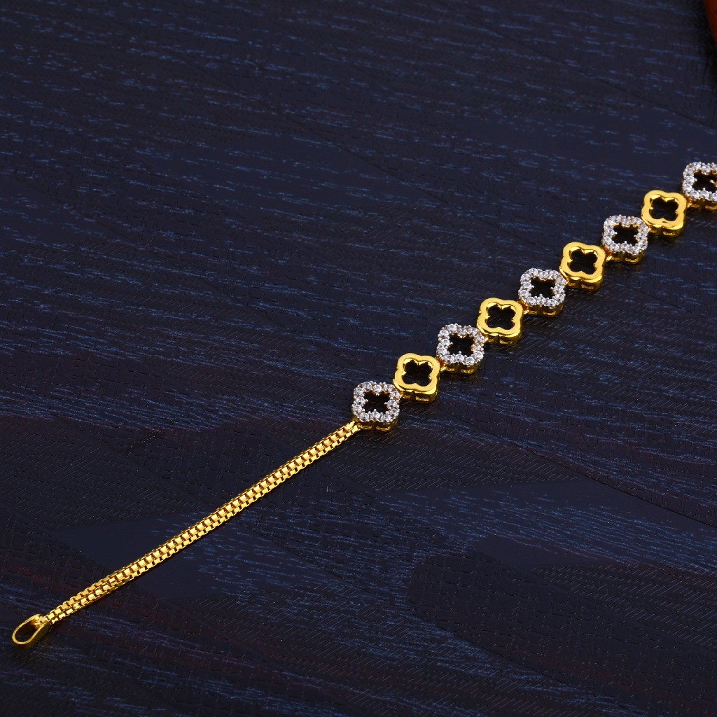 22k Cz Gold Ladies Bracelet-LB52