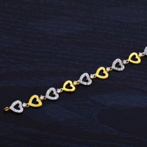 Ladies Fancy Gold Cz Bracelet-LB37