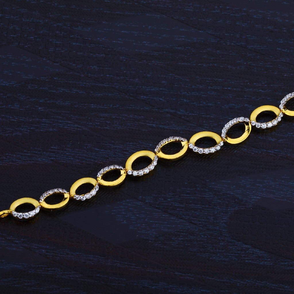 916 Ladies Gold Cz Diamond Bracelet-LB36