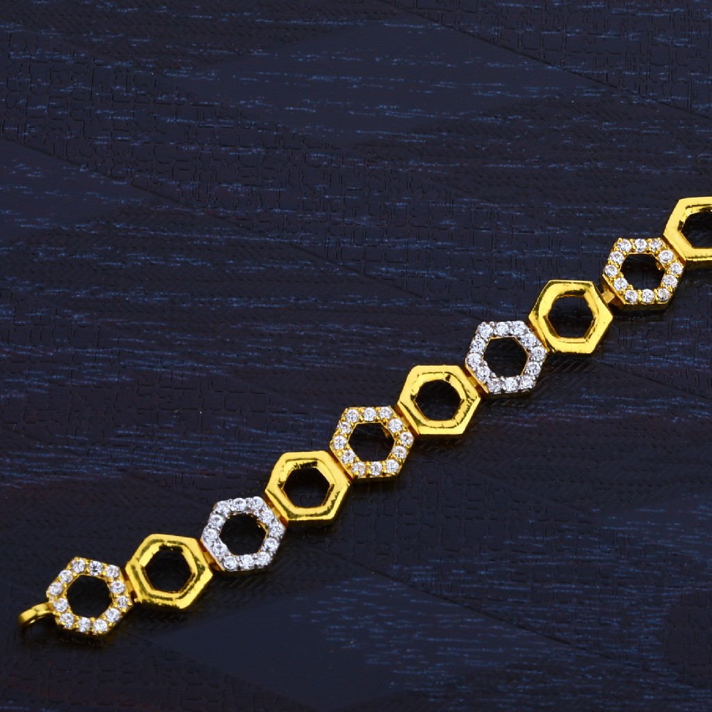 Ladies 916 Gold Cz Bracelet-LB32 - Image 4