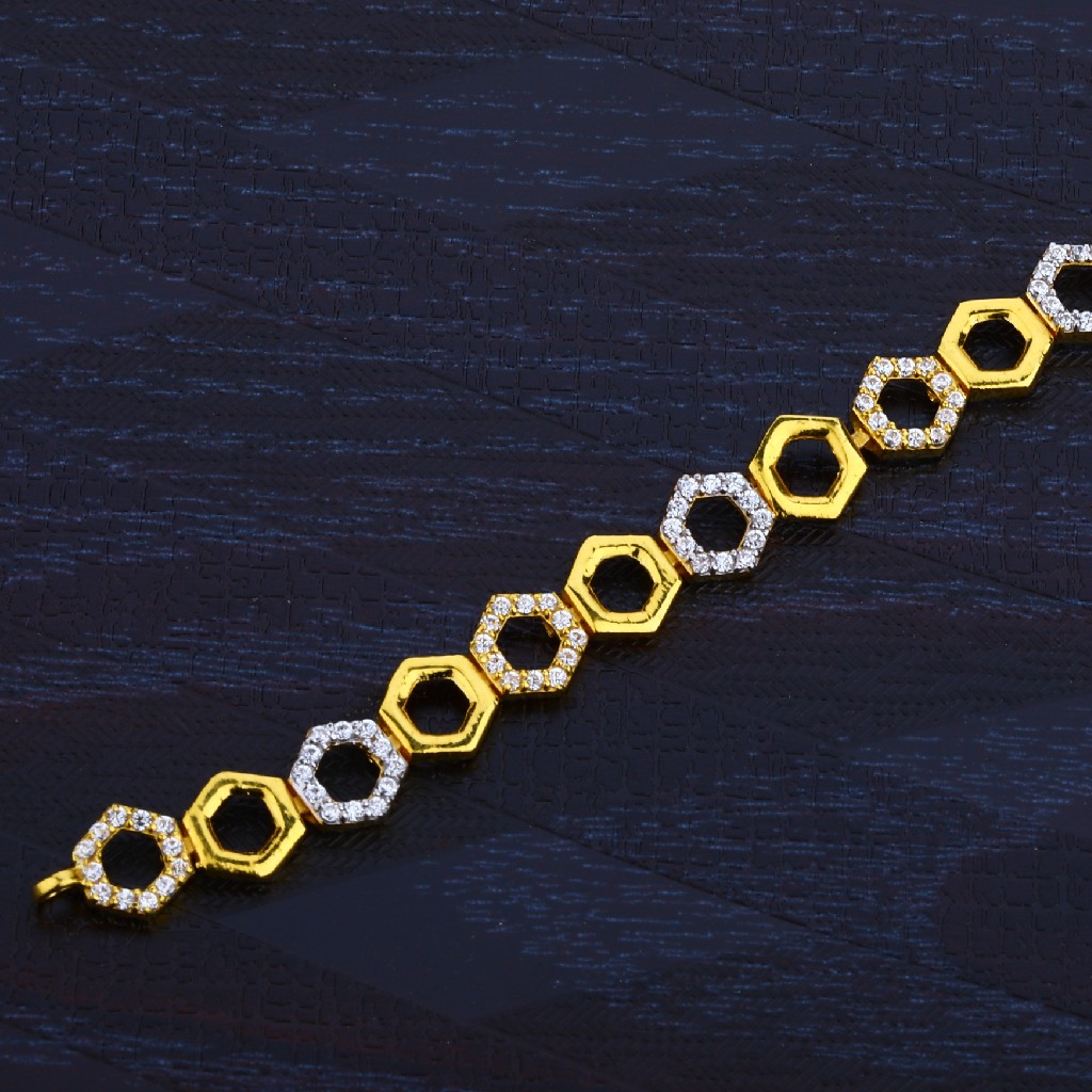 Ladies 916 Gold Cz Bracelet-LB32 - Image 3