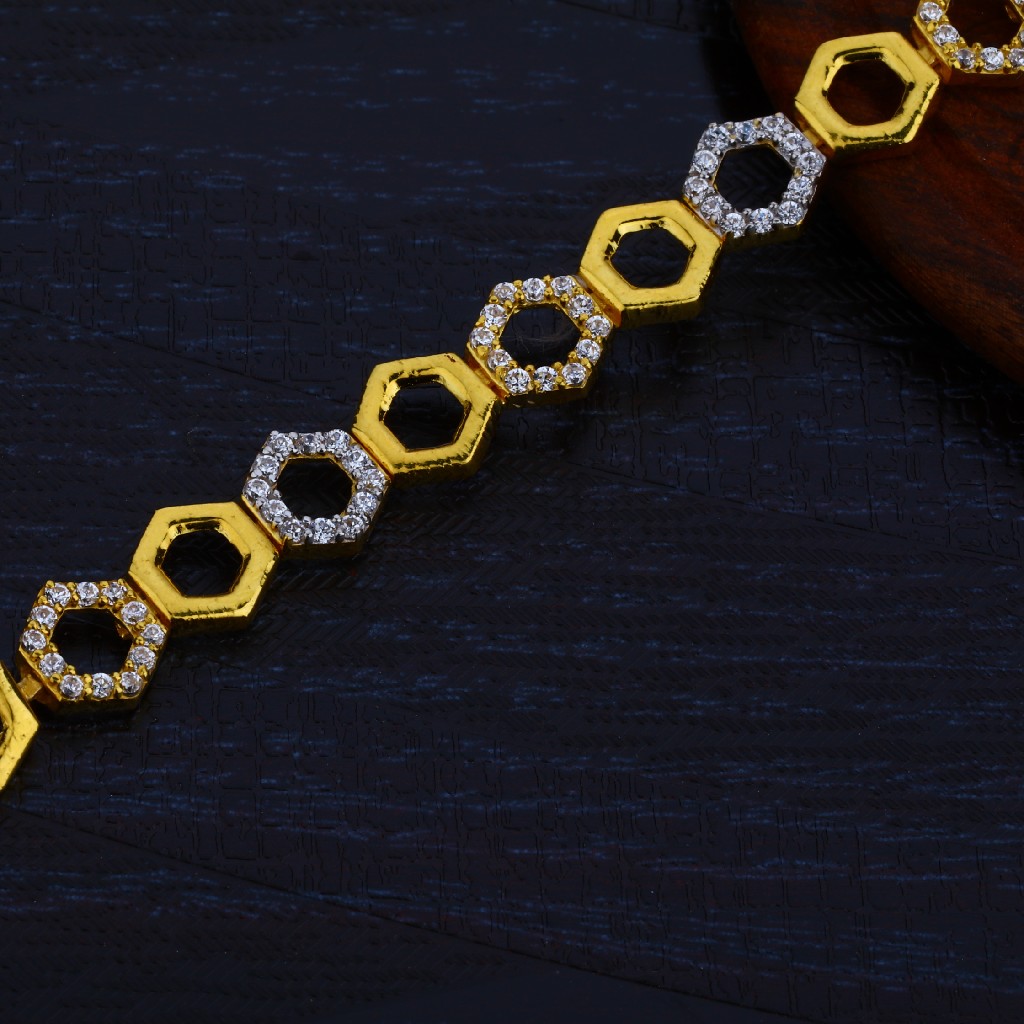 Ladies 916 Gold Cz Bracelet-LB32 - Image 2