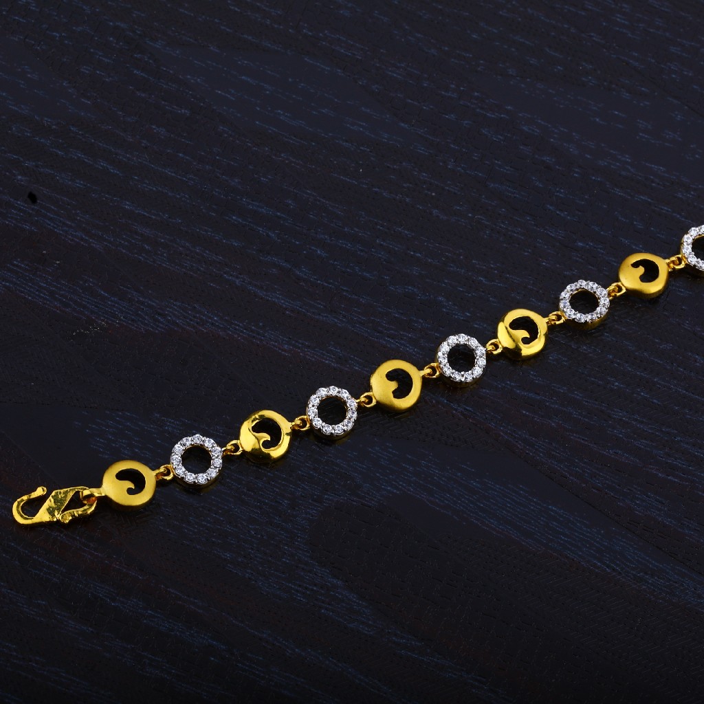 Ladies Cz Gold 916 Bracelet-LB22