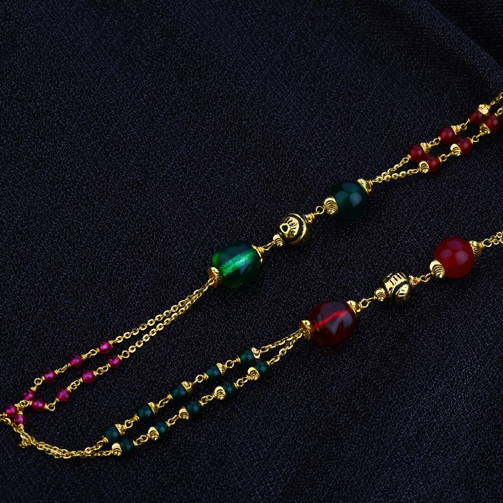 22K Ladies Moti Gold Chainmala-AC56