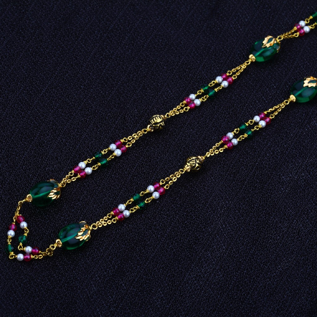 22K Ladies Gold Moti Chainmala-AC53