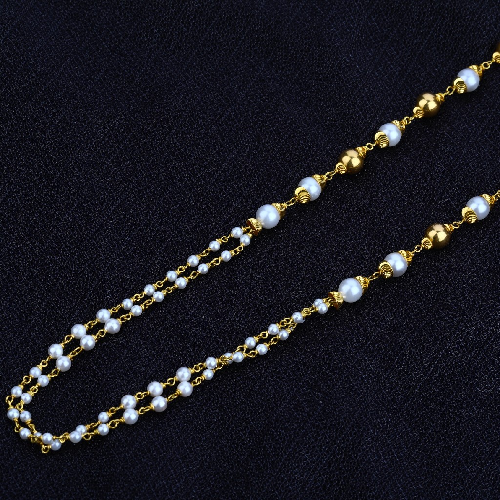 Ladies Moti 916 Gold Mala-AC49
