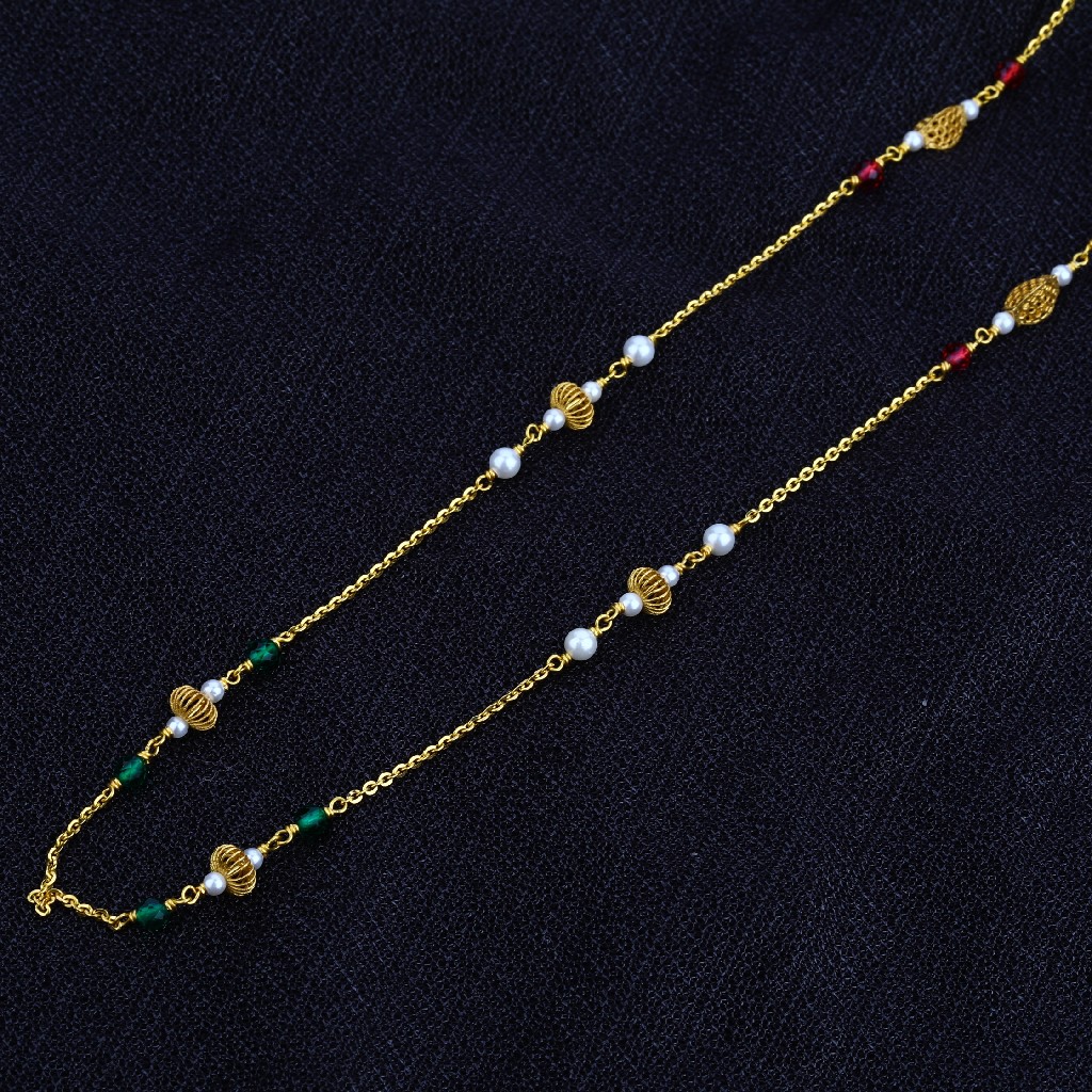 Ladies 916 Gold Moti Chain-AC42