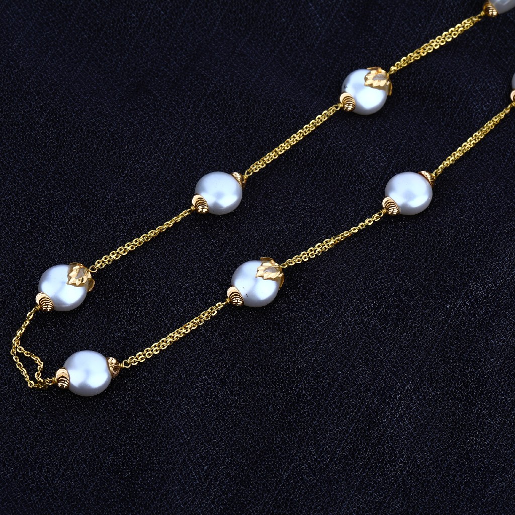 22K Gold Ladies Moti Mala-AC41