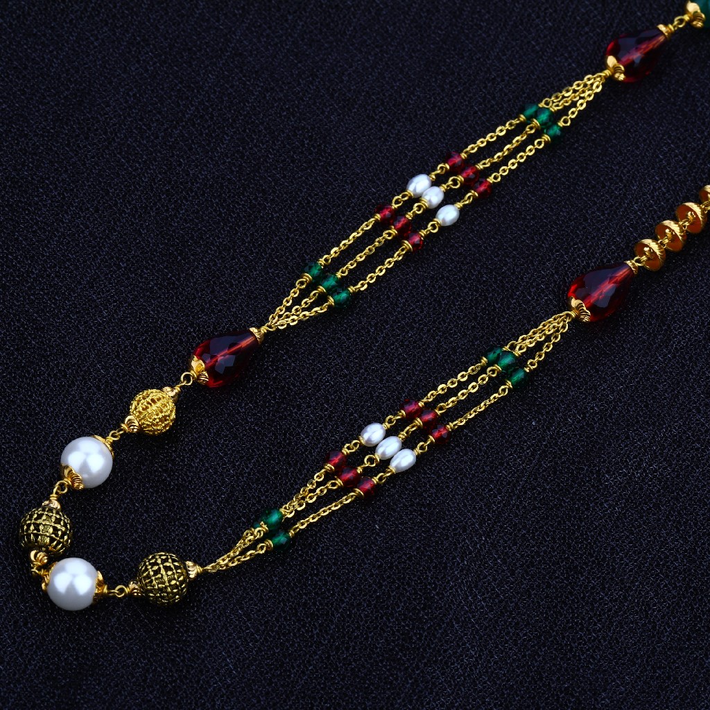 Ladies 916 Gold Moti Chainmala-AC32
