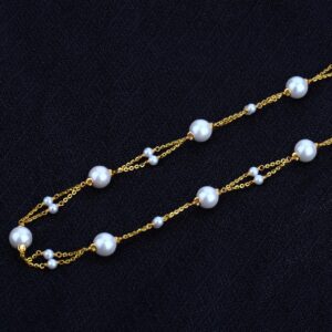 Ladies 916 Gold White Moti Mala-AC28