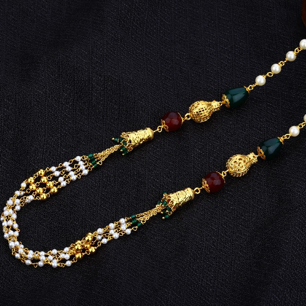 916 Gold Moti Ladies Antique Mala-AC15