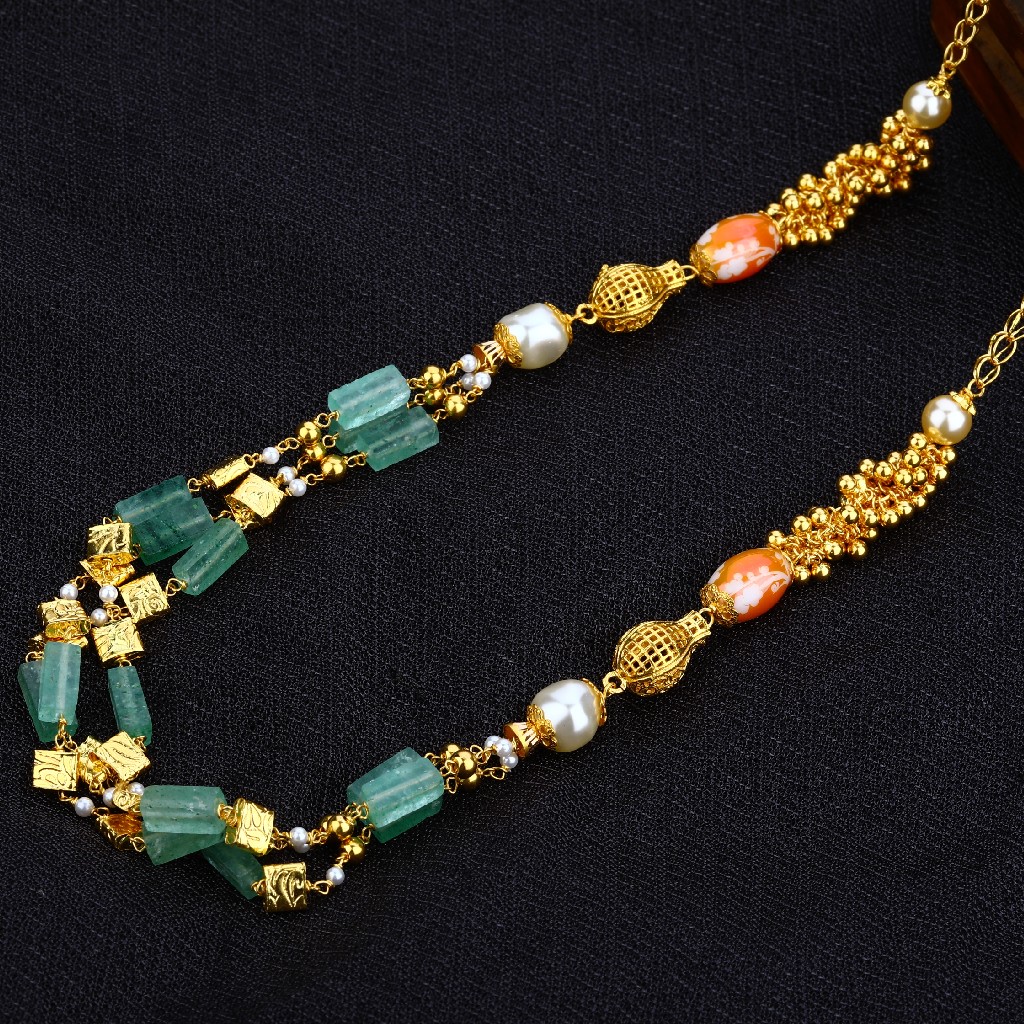 Antique Gold Moti 916 Chainmala-AC12