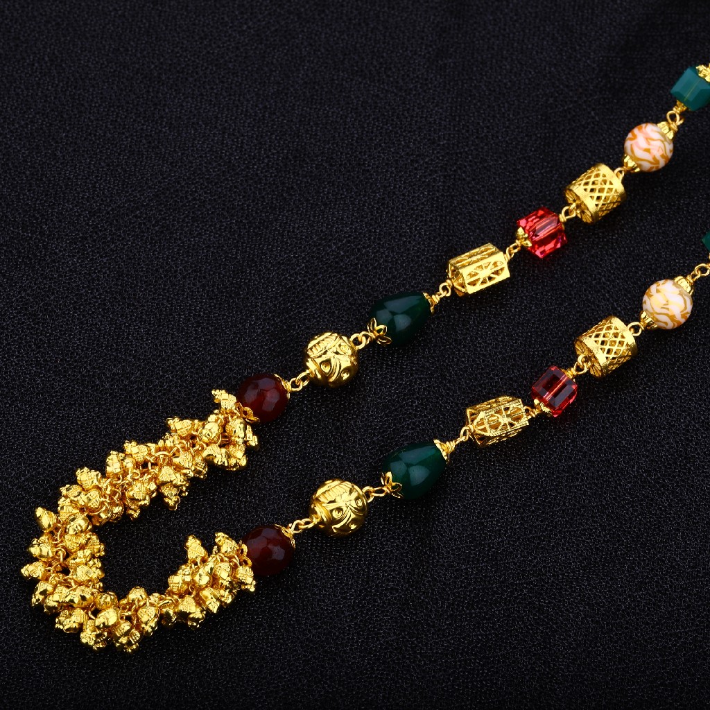 Gold 916 Fancy Cz Ladies Mala-AC07