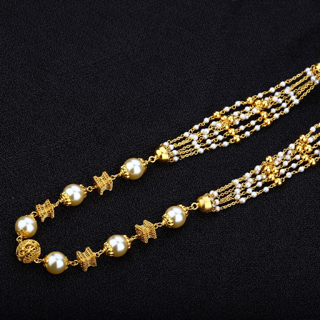 Gold 916 Ladies Moti Mala-AC05
