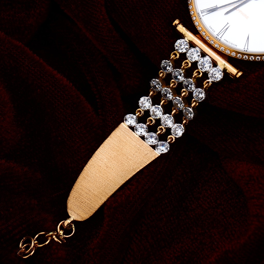 Rose Gold Ladies 18K Diamond Watch-RLW87 - Image 2