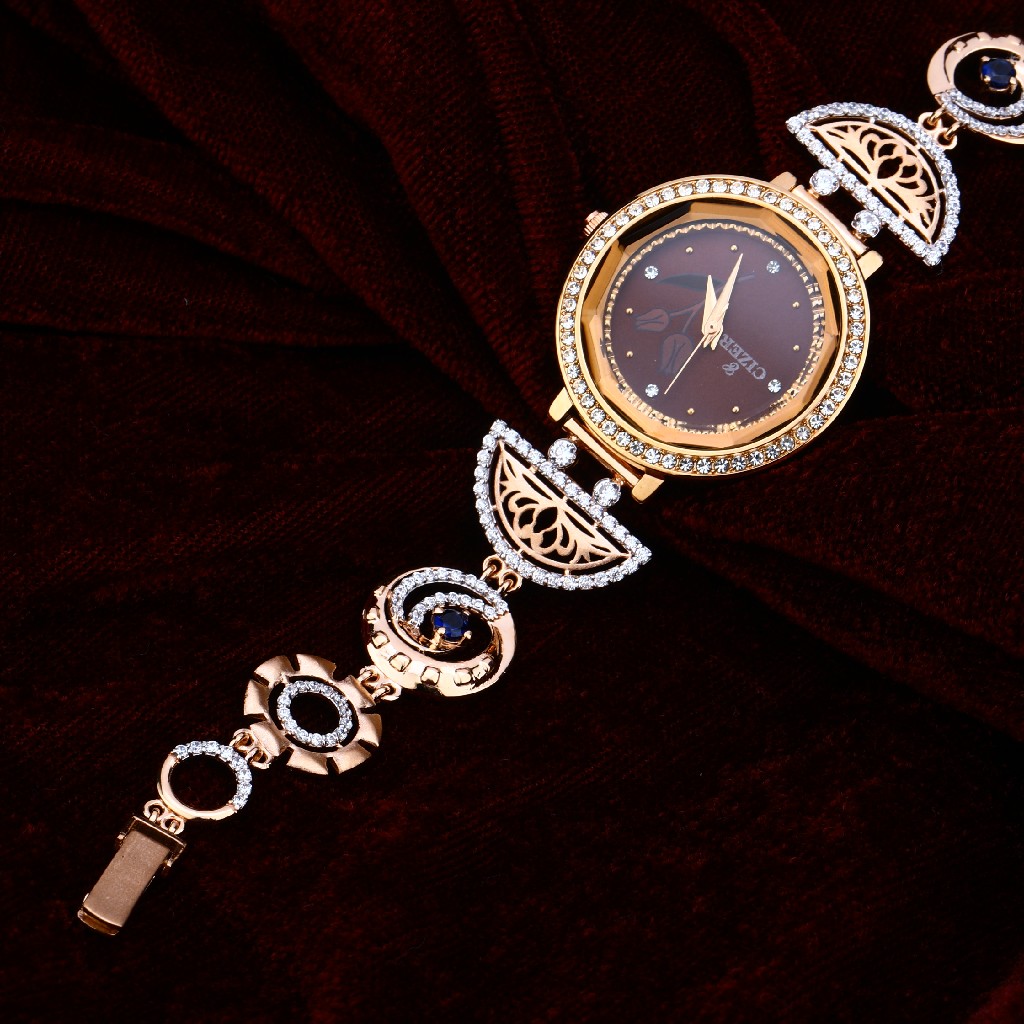 Rose Gold Ladies Cz Watch-RLW75