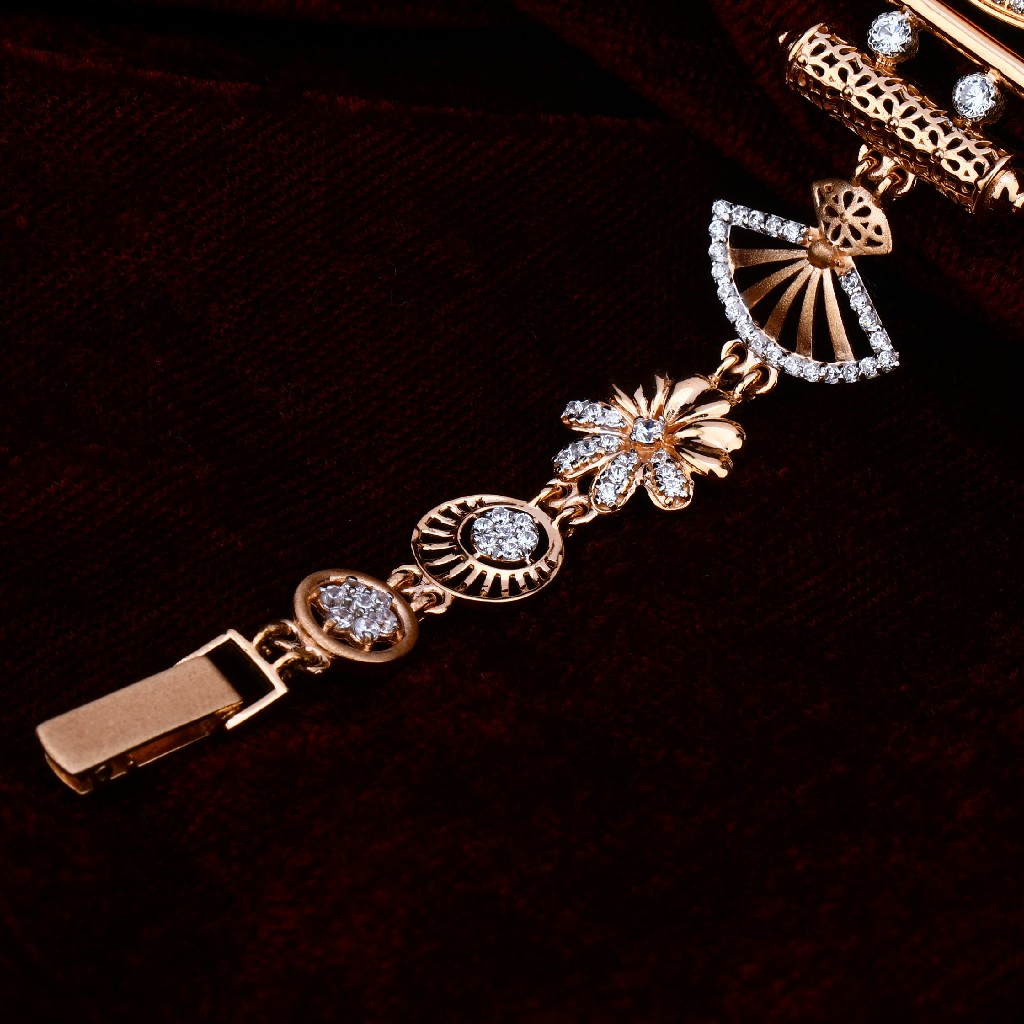 Ladies Gold Diamond Rose Watch-RLW73 - Image 2