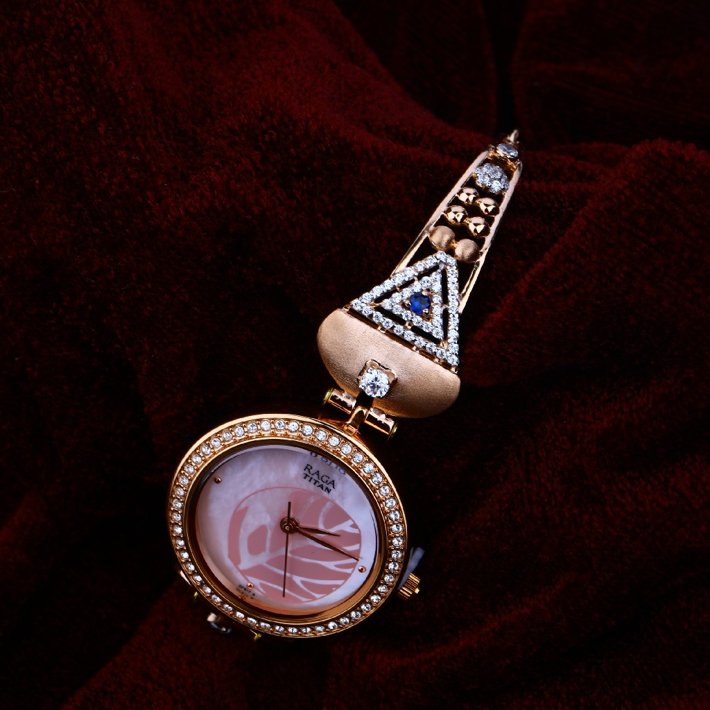 Ladies Gold Diamond Rose Watch-RLW73 - Image 3