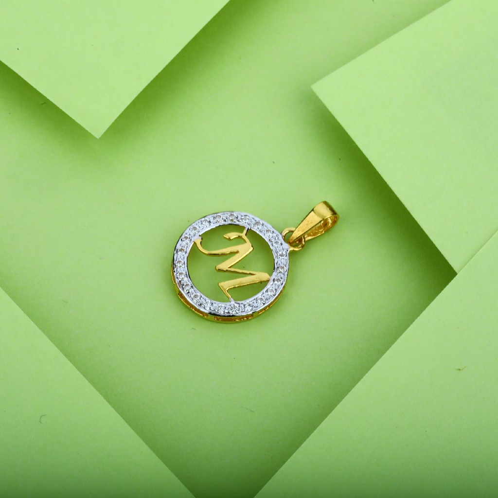 Gold M Letter Pendant-LP13