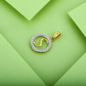 S Letter 22K Gold Pendant-LP09