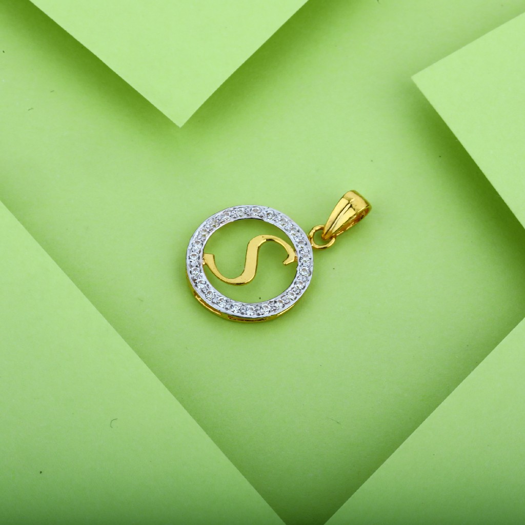 S Letter 22K Gold Pendant-LP09