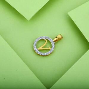 V Letter Gold 22K Pendant-LP06