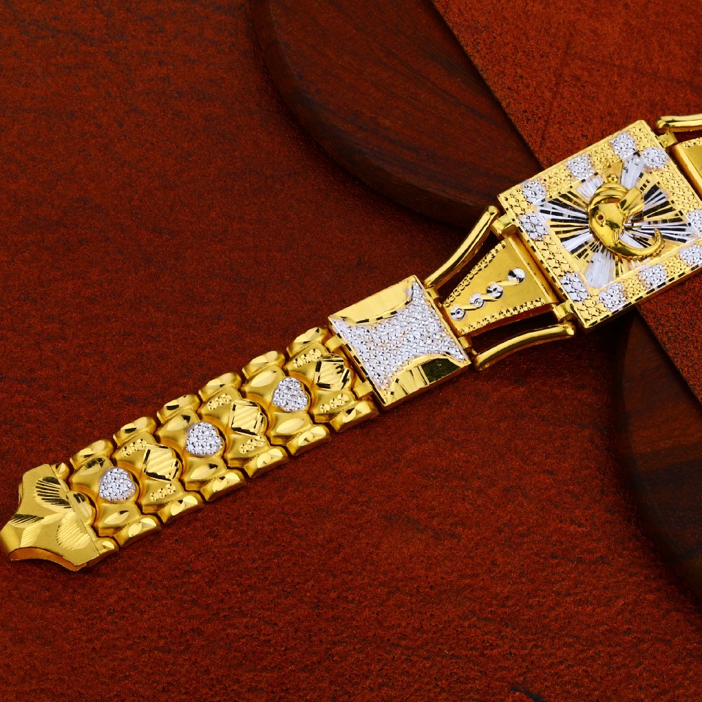 Mens Dye Cutting Gold Bracelet-MDCB01