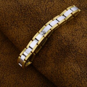 White Yellow Gold Italian 18K Bracelet-MIB03
