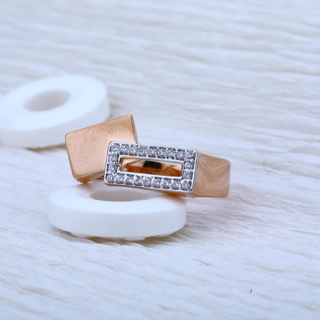 Mens Rose Gold Cz Ring-RMR19