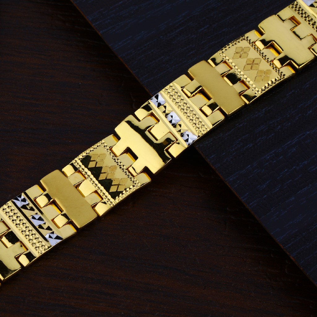 Mens 22K Gold Plain Bracelet-MPB79 - Image 3