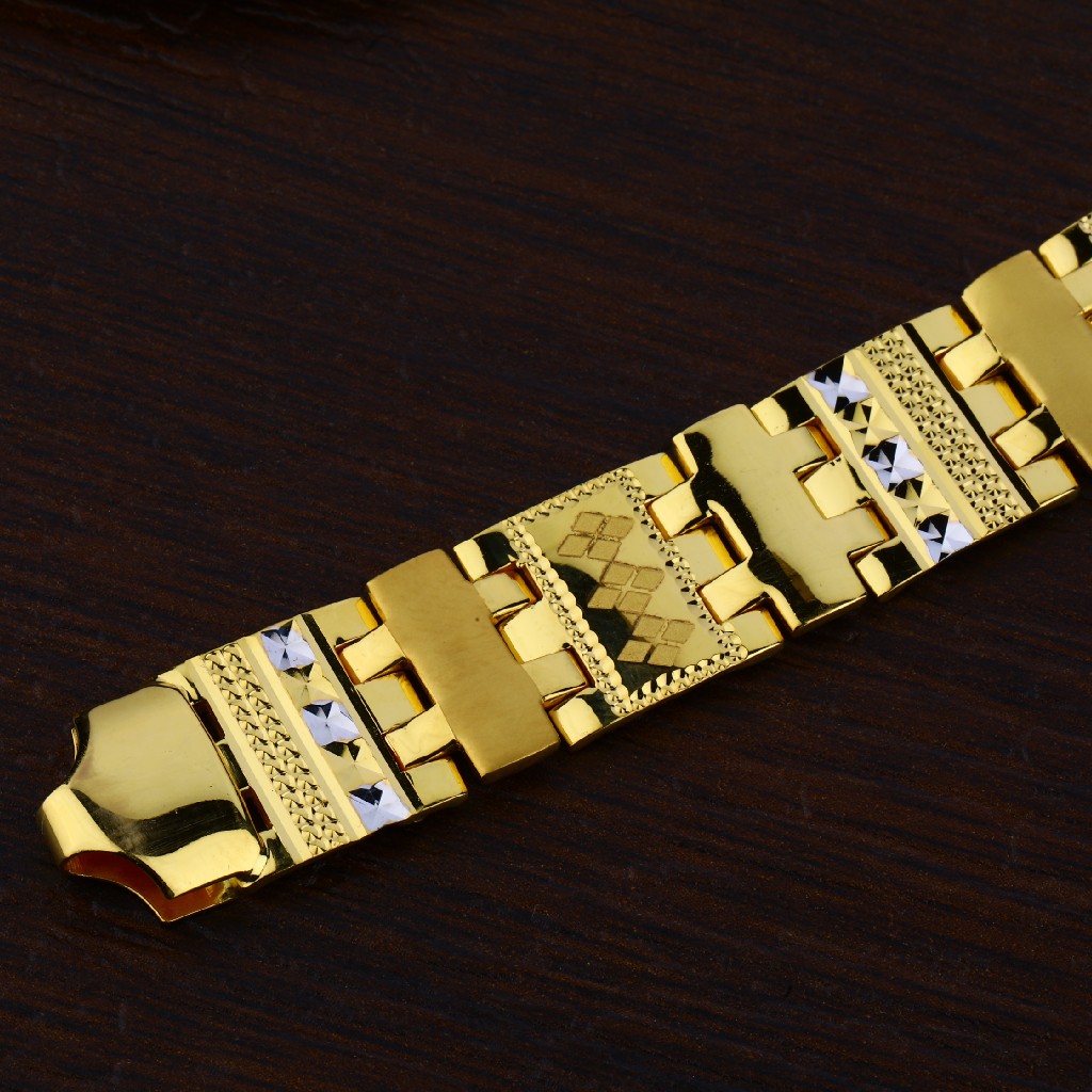 Mens 22K Gold Plain Bracelet-MPB79 - Image 2