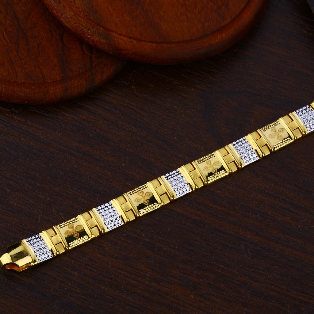 Mens 916 Gold Lucky Bracelet-MPB77