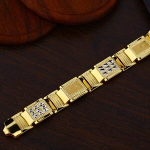 Mens 916 Gold Bracelet-MPB73
