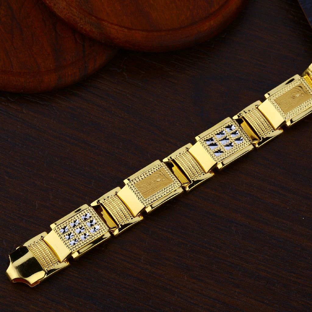Mens 916 Gold Bracelet-MPB73