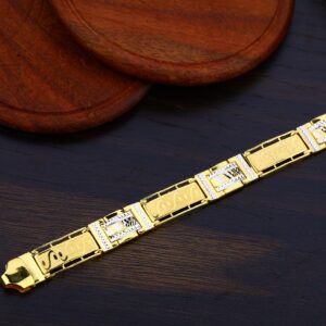 Mens Plain 22K Gold Bracelet-MPB67