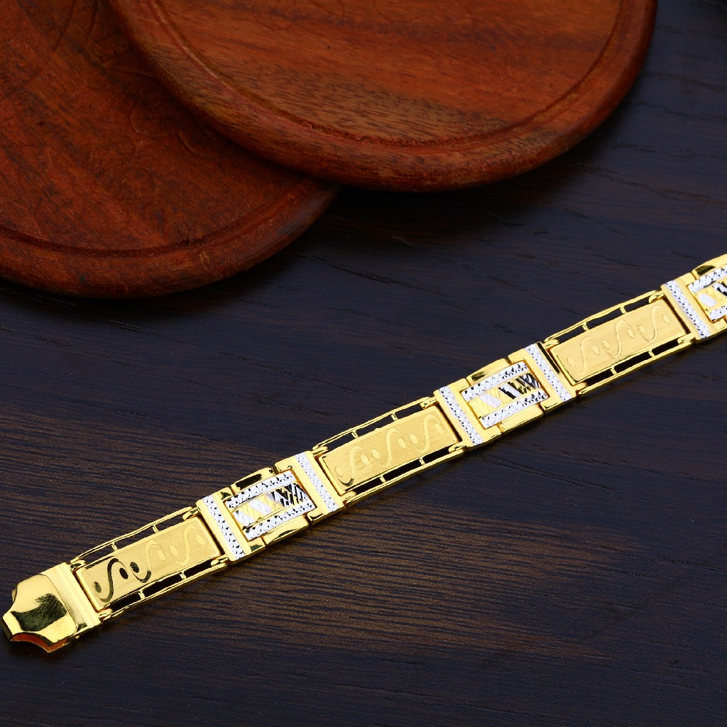 Mens Plain 22K Gold Bracelet-MPB67
