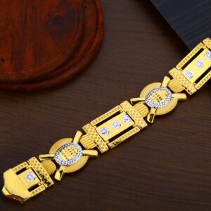 Mens Plain Gold 916 Bracelet-MPB63