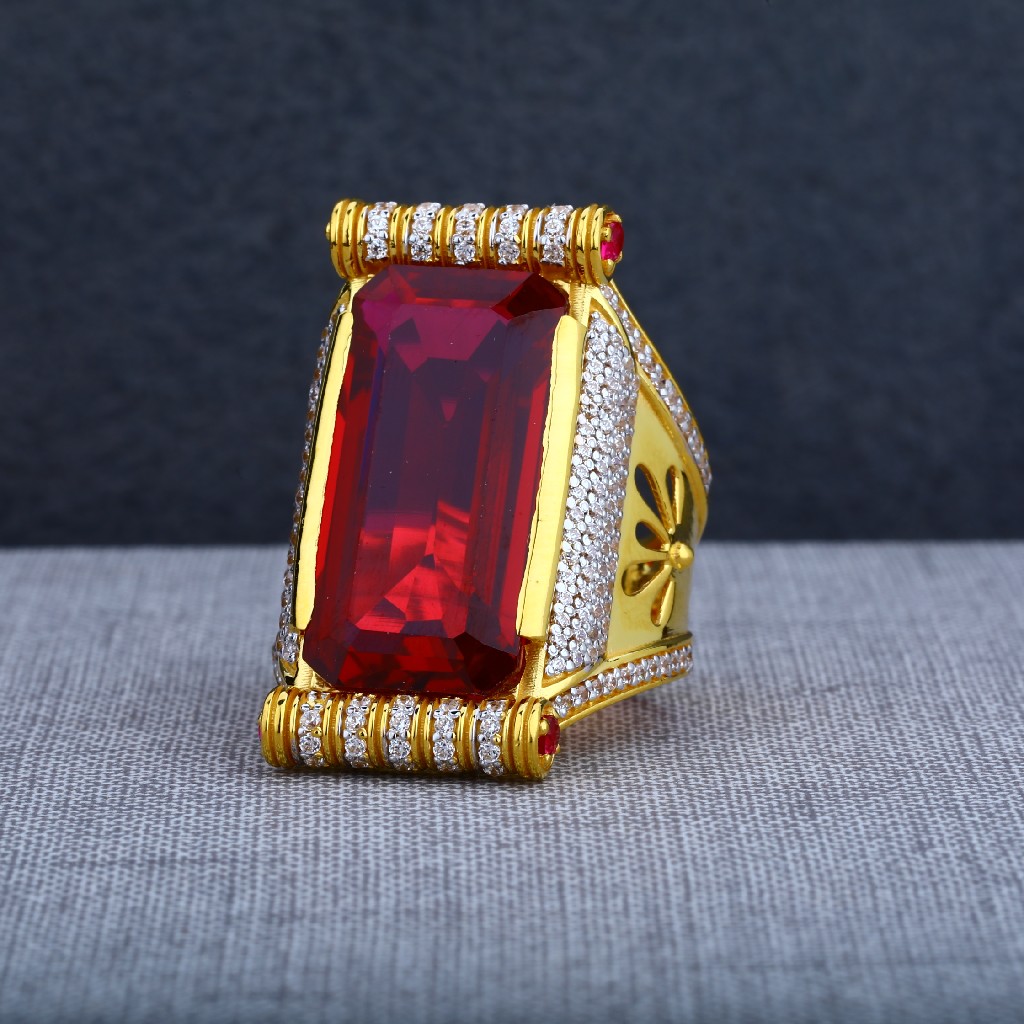 Gold Solitaire Mens Ring-MSR68