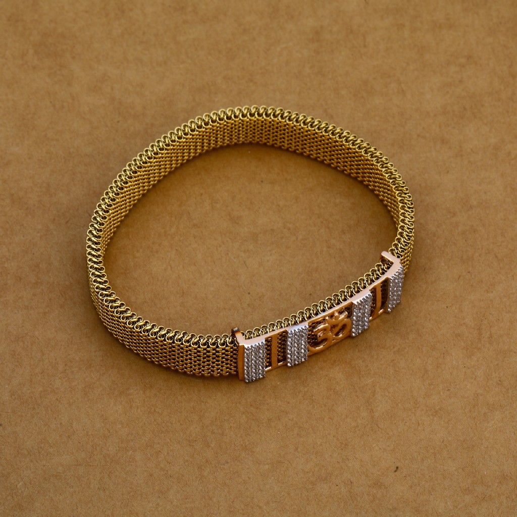 Mens Gold Kada Bracelet-MLB97 - Image 3