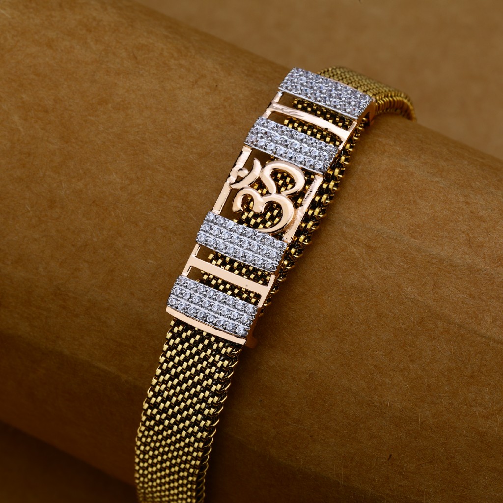 Mens Gold Kada Bracelet-MLB97 - Image 2