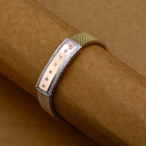 Rose Gold Leather Kada-MLB73