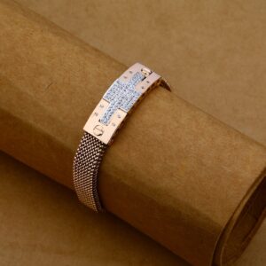 Rose Gold Leather Kada-MLB68