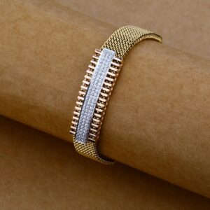 Mens Rose Gold Leather Spirng Bracelet-MLB44