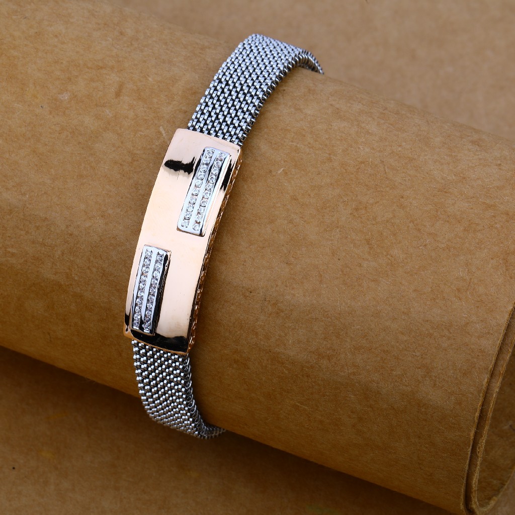 Mens Rose Leather Bracelet-MLB39