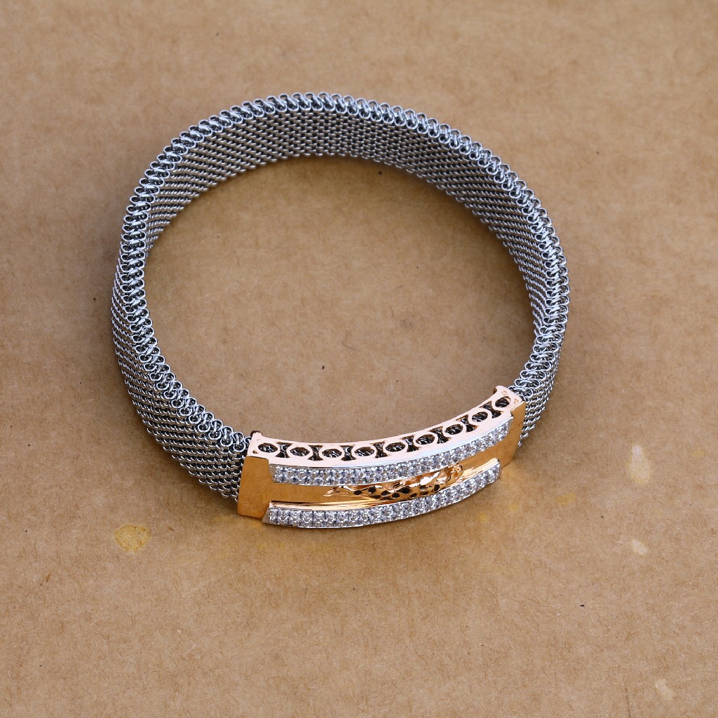 Rose Gold Mens Leather Bracelet-MLB34 - Image 3