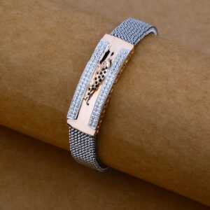 Rose Gold Mens Leather Bracelet-MLB34