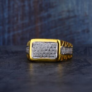 Mens 916 Gold Cz Ring-MR183