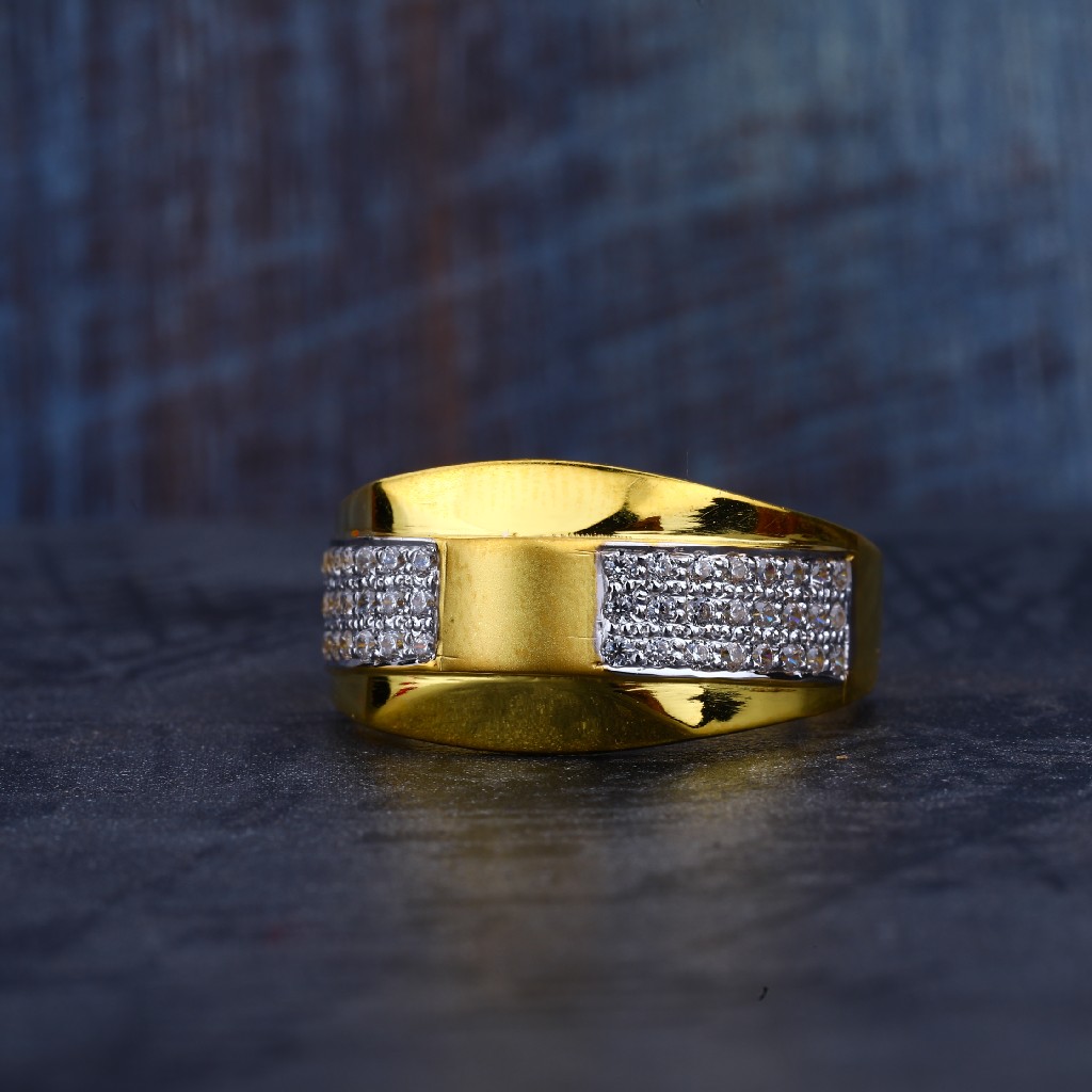 Mens Gold Cz Ring-MR174