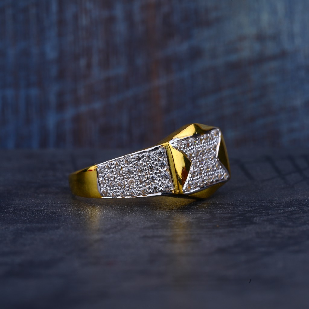 Mens Gold Cz Ring-MR172 - Image 3