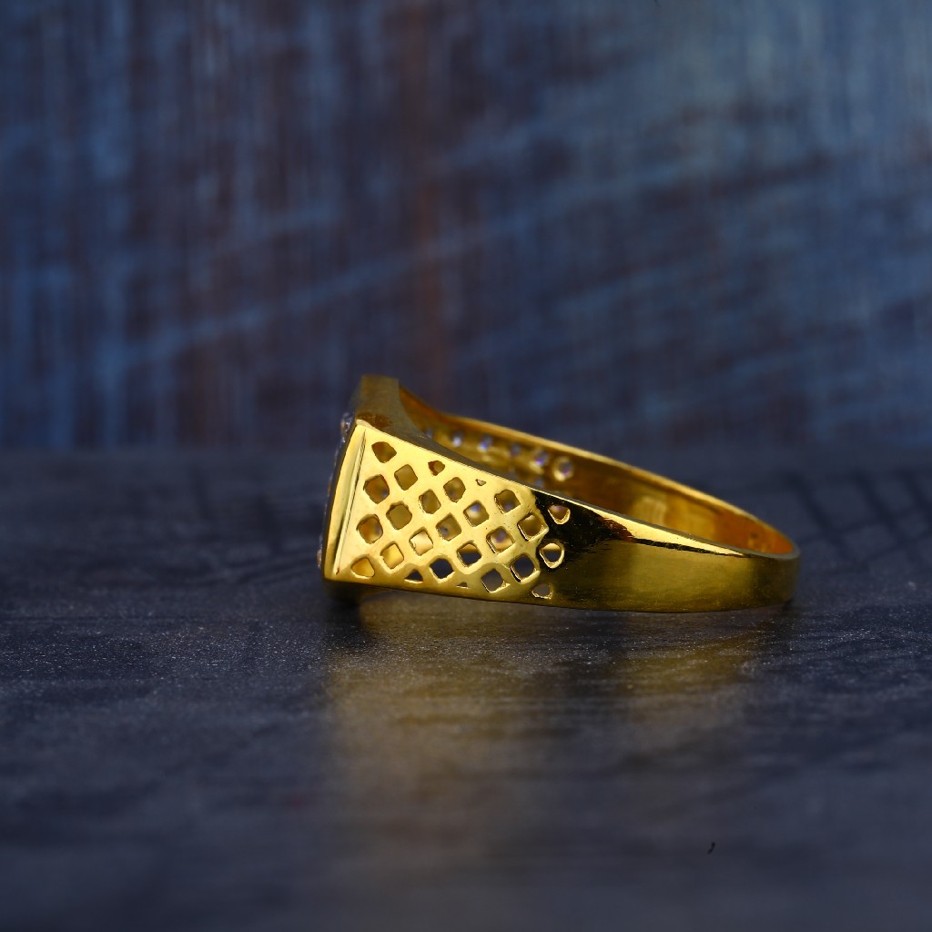 Mens Gold Cz Ring-MR172 - Image 2